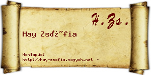 Hay Zsófia névjegykártya